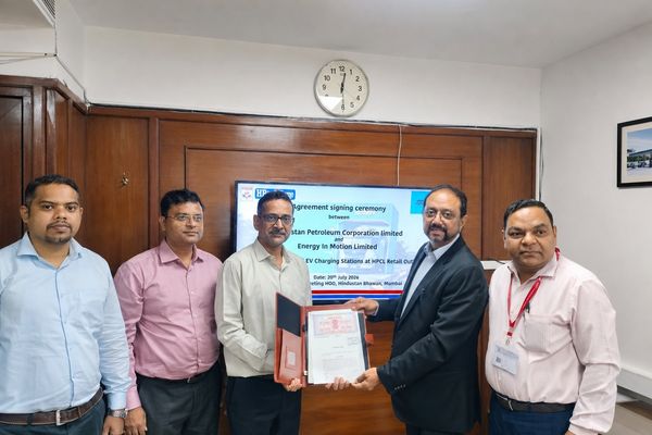 EIM and HPCL representatives exchange the signed agreement